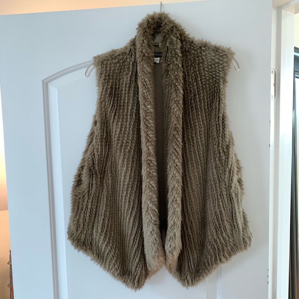 Brown fur vest